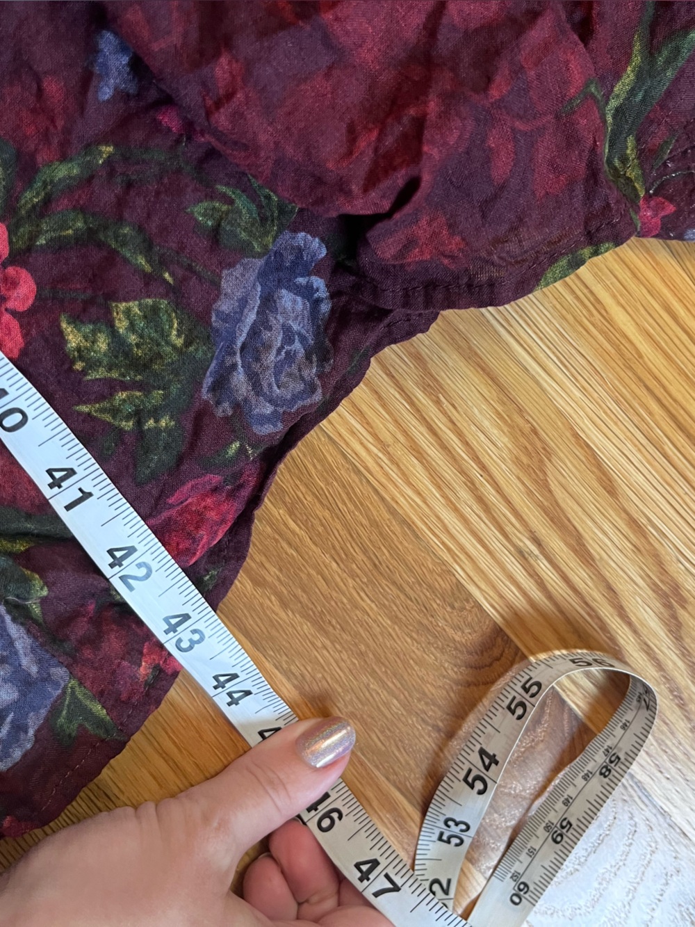 Natural Life Rebecca Tiered Midi Dress Flowy Burgundy Floral Cottage Boho Size M - Picture 5 of 6